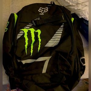 MONSTER ENERGY DRINK FOX COLLABORATION RICKY CARMICHAEL #4 BACKPACK BOOK BAG